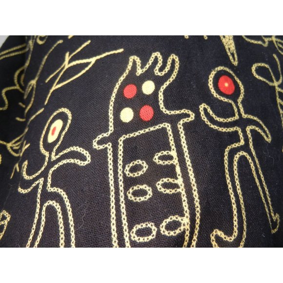 Unique beach tote, wet dry  bag, bikini bag Aboriginal print fabric, yellow, red - Picture 6 of 7